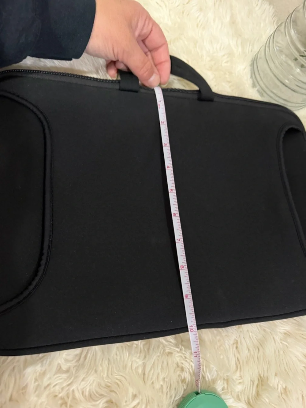 Black Neoprene Laptop Sleeve with Carry Handle